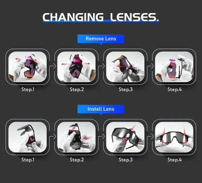 Kapvoe Cycling Glasses Polarized MTB Road Bike Glasses UV400 Protection Sunglasses Ultra Light Sport Eyewear Equipment by Smarsty