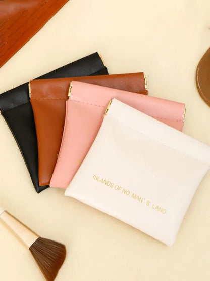 Pu Makeup Bag Storage Bags Shrapnel Bag Automatic Closing Data Cable Headphone Storage Bag Red Envelope Coin Purse Waterproof - Smarsty