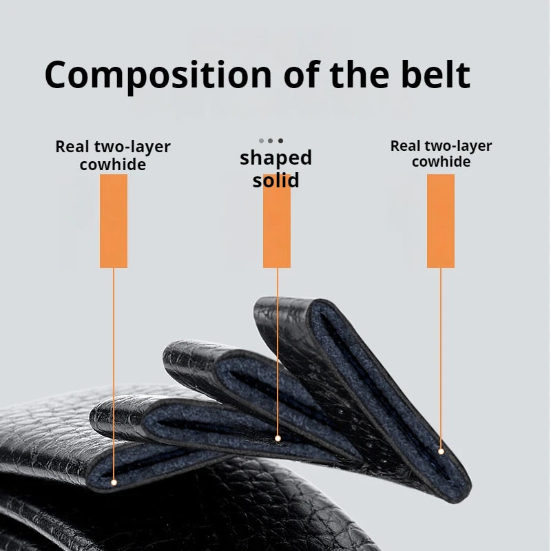 OYIFAN Genuine Leather Men Belt Adjustable Automatic Buckle - Smarsty