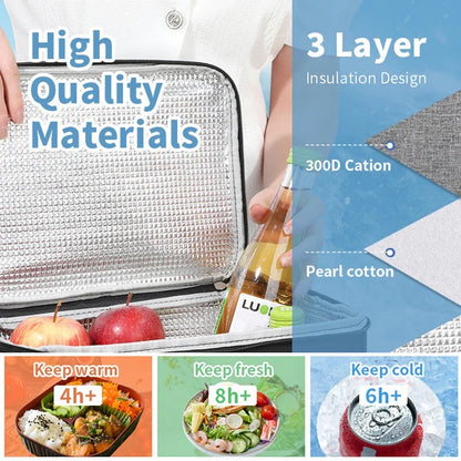 Insulated Lunch Bag Square Bento Bag with Aluminum Foil - Smarsty