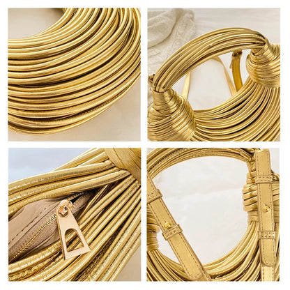 Gold Luxury Designer Handbag For Women Evening Clutch - Smarsty