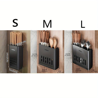 1pc Flatware Organizer, Multifunctional Cutlery Storage Rack With Detachable Water Drain Base, Chopsticks Holder, Utensil Holder by Smarsty
