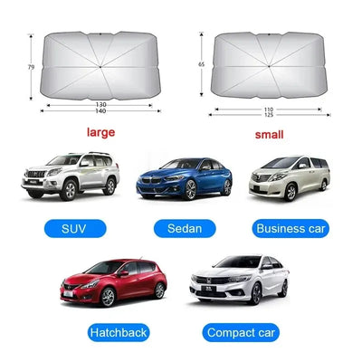 Car Sunshade Umbrella Windshield Folding Front Parasol Umbrella Type Sun Shade for Car Window Summer Sun Protection Accessories - Smarsty
