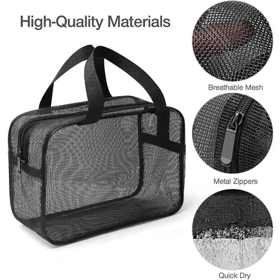 Mesh Shower Caddy Tote Bag Cosmetic Organizer Spacious - Smarsty