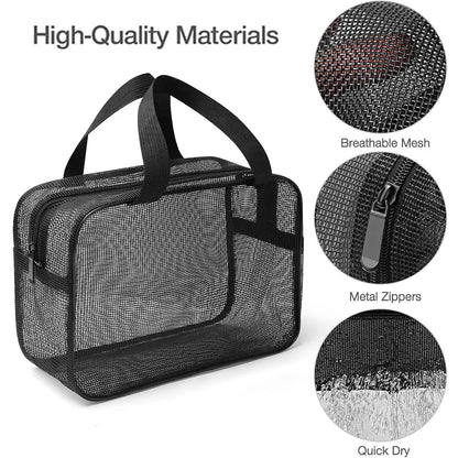 Mesh Shower Caddy Tote Bag Cosmetic Organizer Spacious - Smarsty