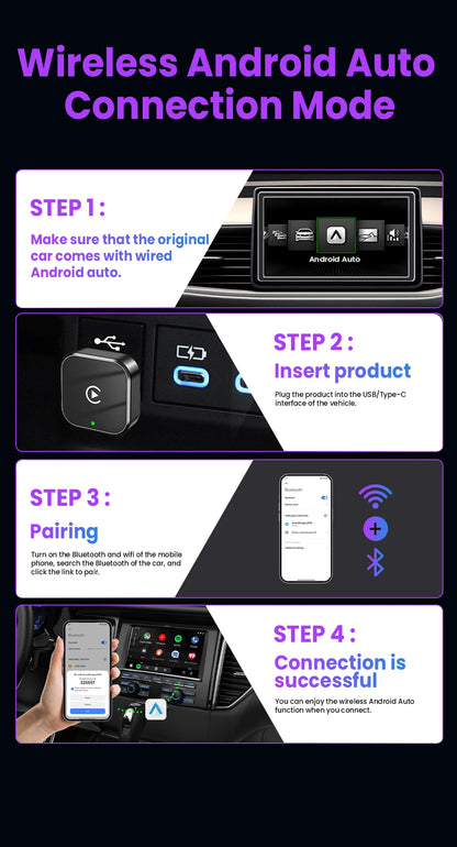 2in1 Wireless CarPlay And Android Auto Adapter Plug And Play - Smarsty