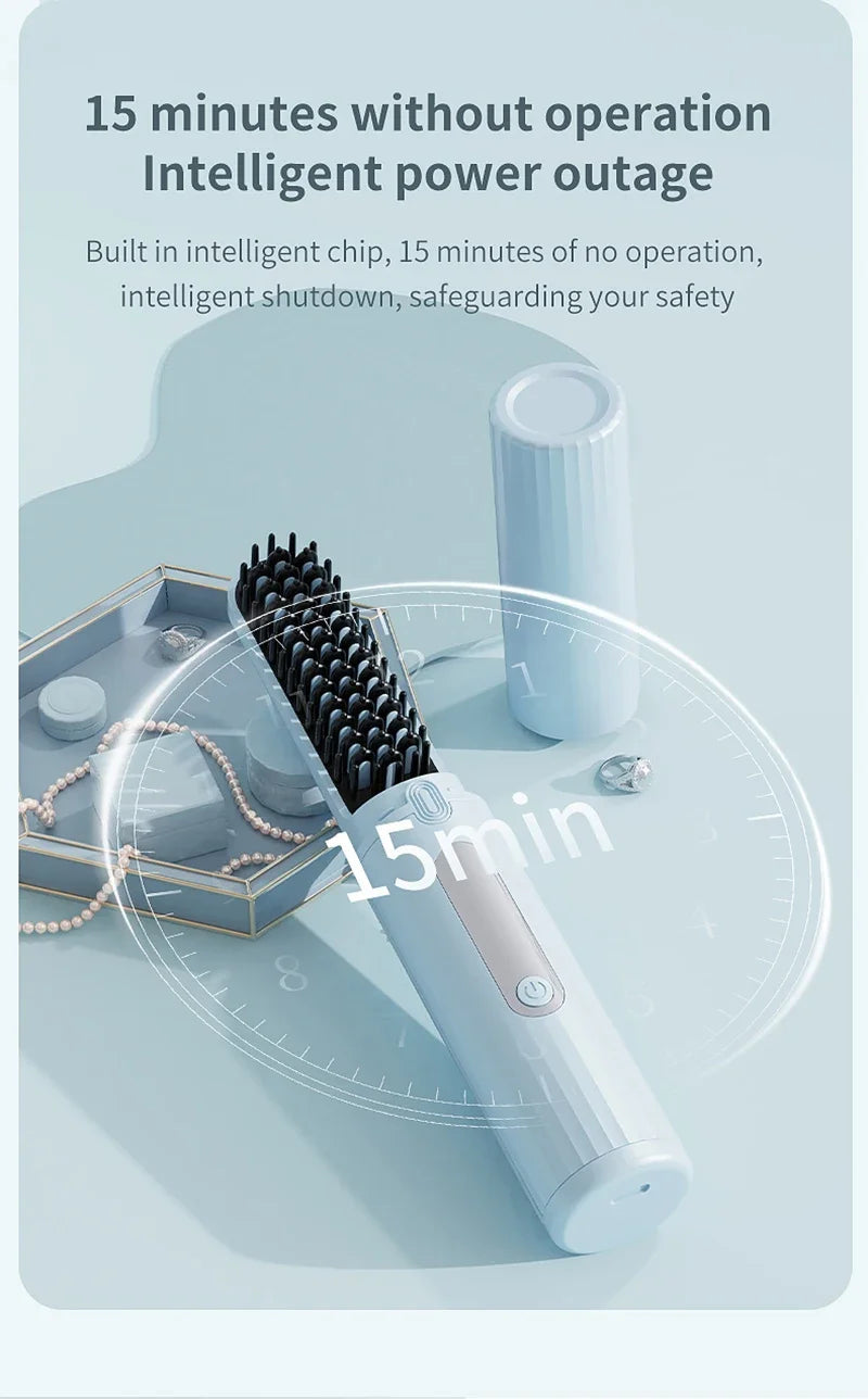 Portable Wireless Hair Straightener with Negative Ion Technology - Smarsty