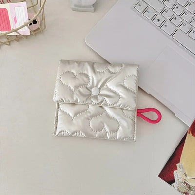 Silver Bow Pattern Coin Purse Women Wallet Zipper Pouch - Smarsty