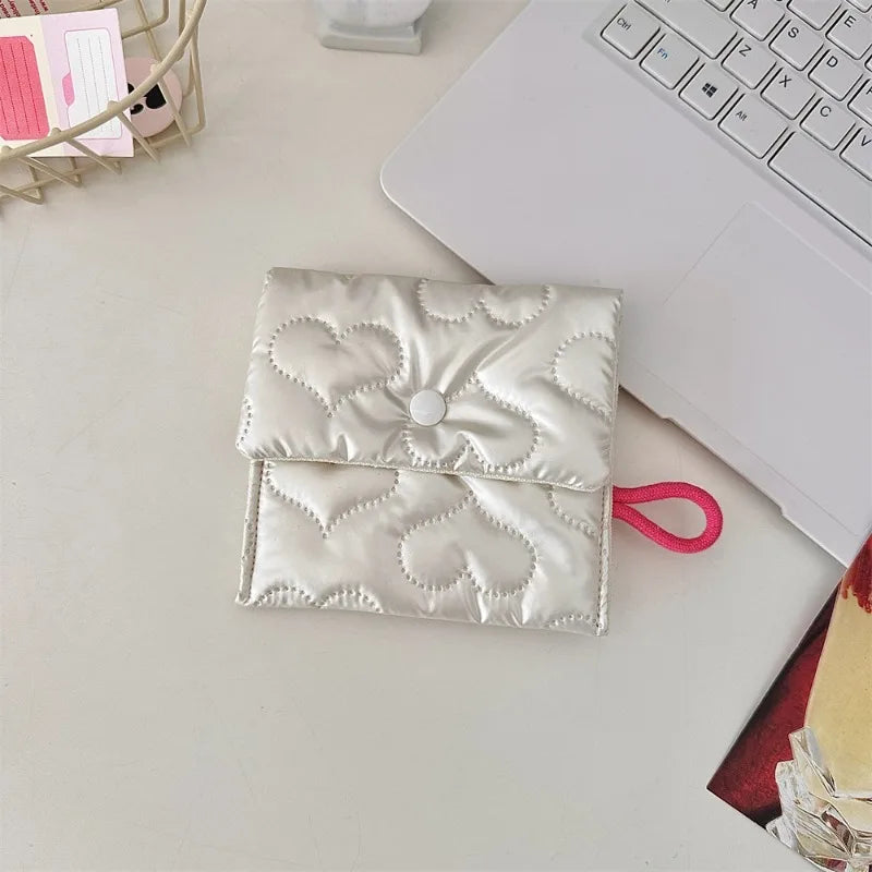 Silver Bow Coin Purse Zipper Wallet Organizer Cosmetic Bag - Smarsty