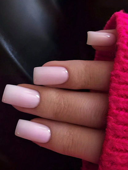 Short Square Wine Red Press On Nails Set - Smarsty