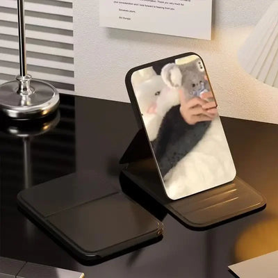 Cute Portable Makeup Mirror With Slim Foldable Design - Smarsty