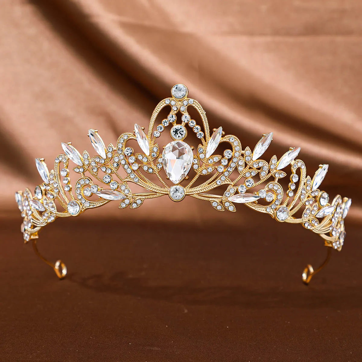 Baroque Crystal Tiara for Women Elegant Bridal Accessory - Smarsty