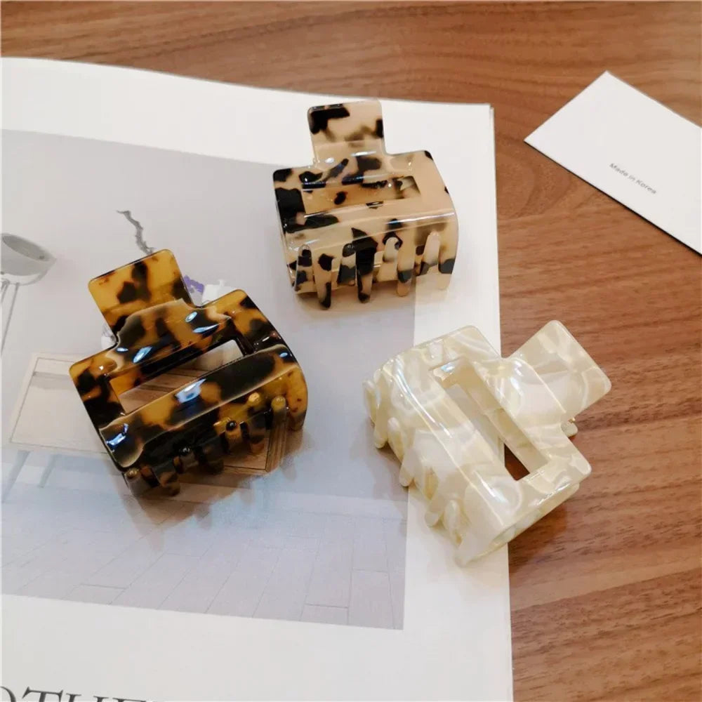 Acetate Leopard Hair Claw Clip Large Geometric Hold - Smarsty