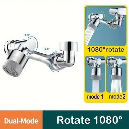 1080° Rotatable Extension Faucet Sprayer Head 2 Spray Modes Universal Bathroom Tap Extend Adapter Aerator - Smarsty