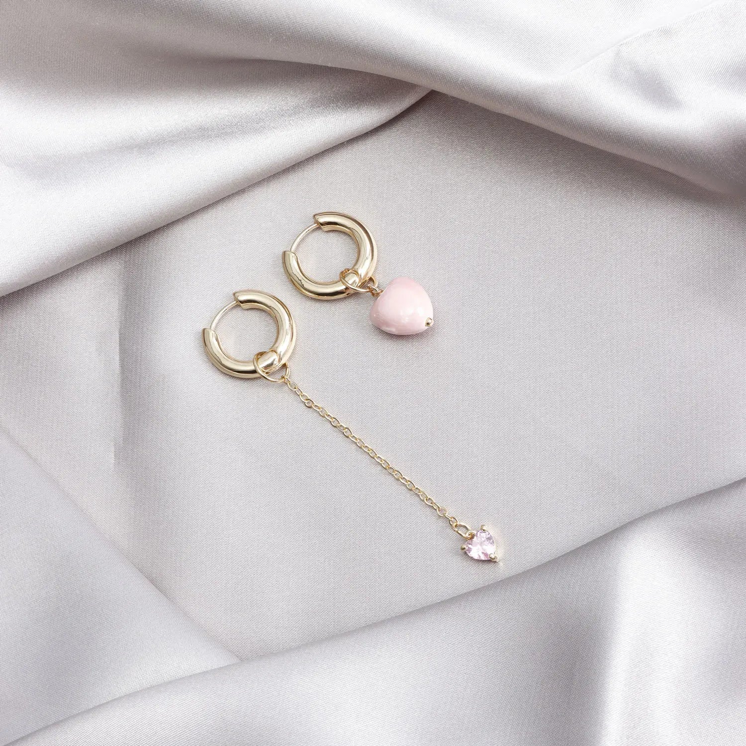 Heart-Shaped Tassel Earrings for Women Stylish Asymmetric Design - Smarsty