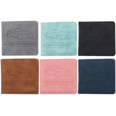 Car Registration Driver's License and Insurance Card Holder - Leather Vehicle Glove Box Automobile Documents Paperwork Organizer - Smarsty