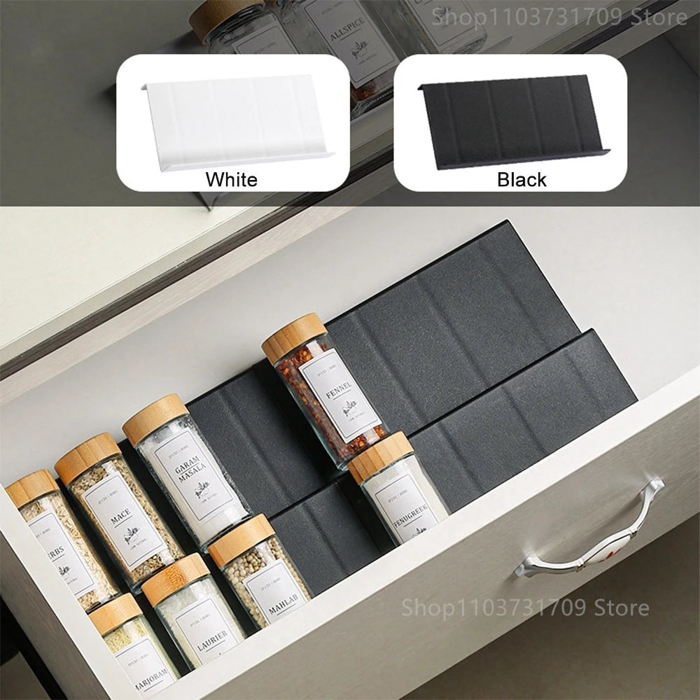Drawer Spice racks for Kitchen 4 Layers Adjustable Spice Rack for Spice Jars Seasoning Shelf Cabinet Pantry Kitchen Organizer