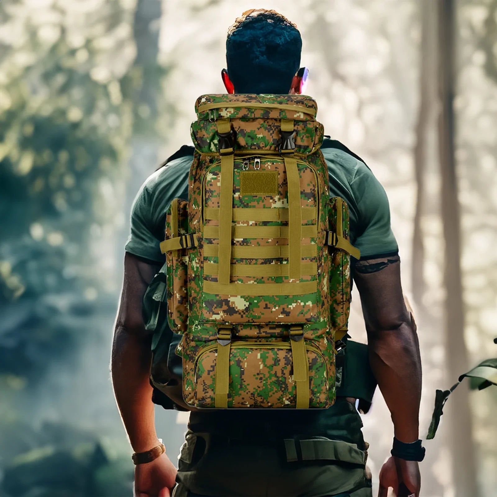 80L/100L  Mountaineering Bag Climb Bag Tactical Backpacks Large Backpack Outdoors Hiking Camping Travel Bags - Smarsty