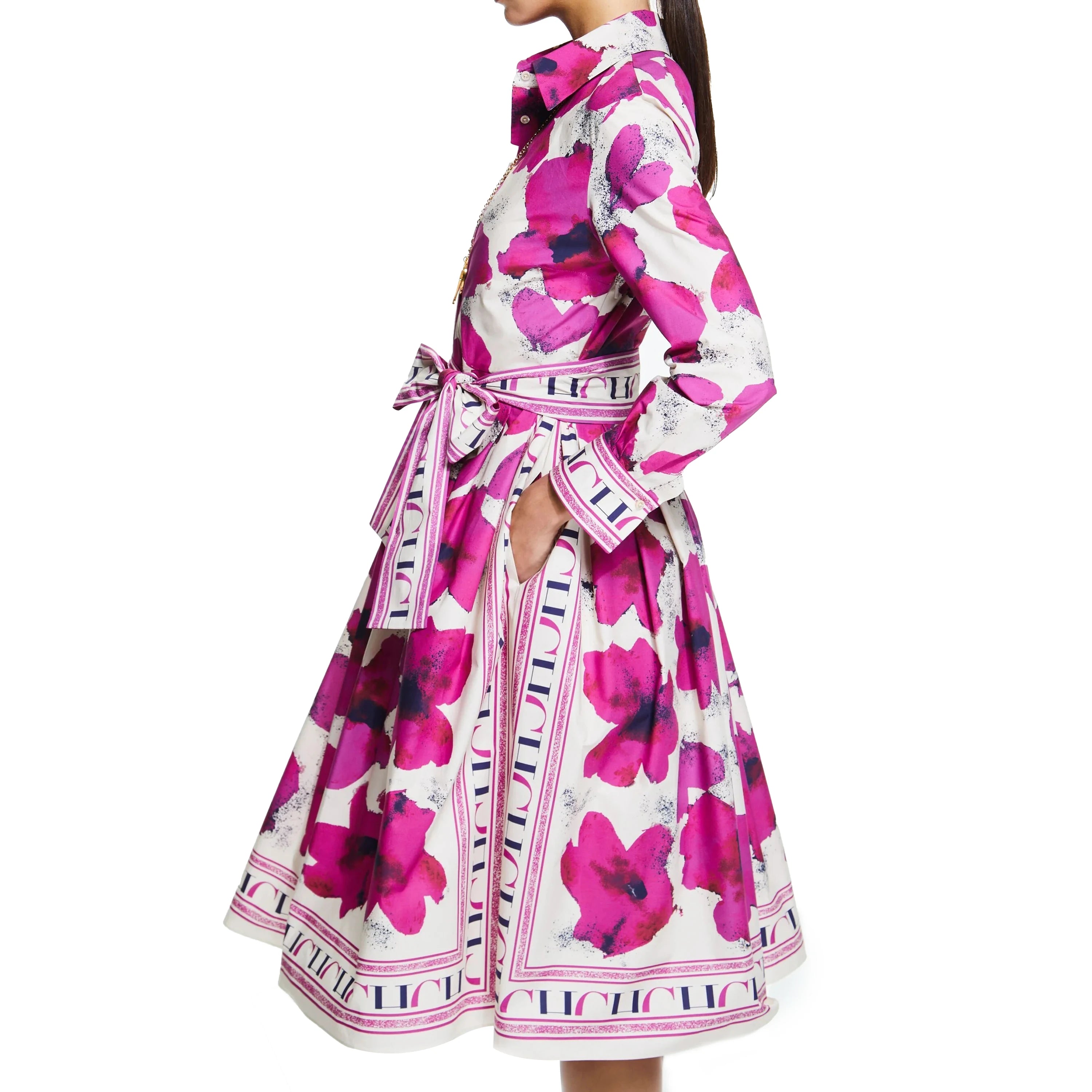 CHCH Women's Dress New Long sleeved Shirt Long Skirt Flower Print Party Dress - Smarsty