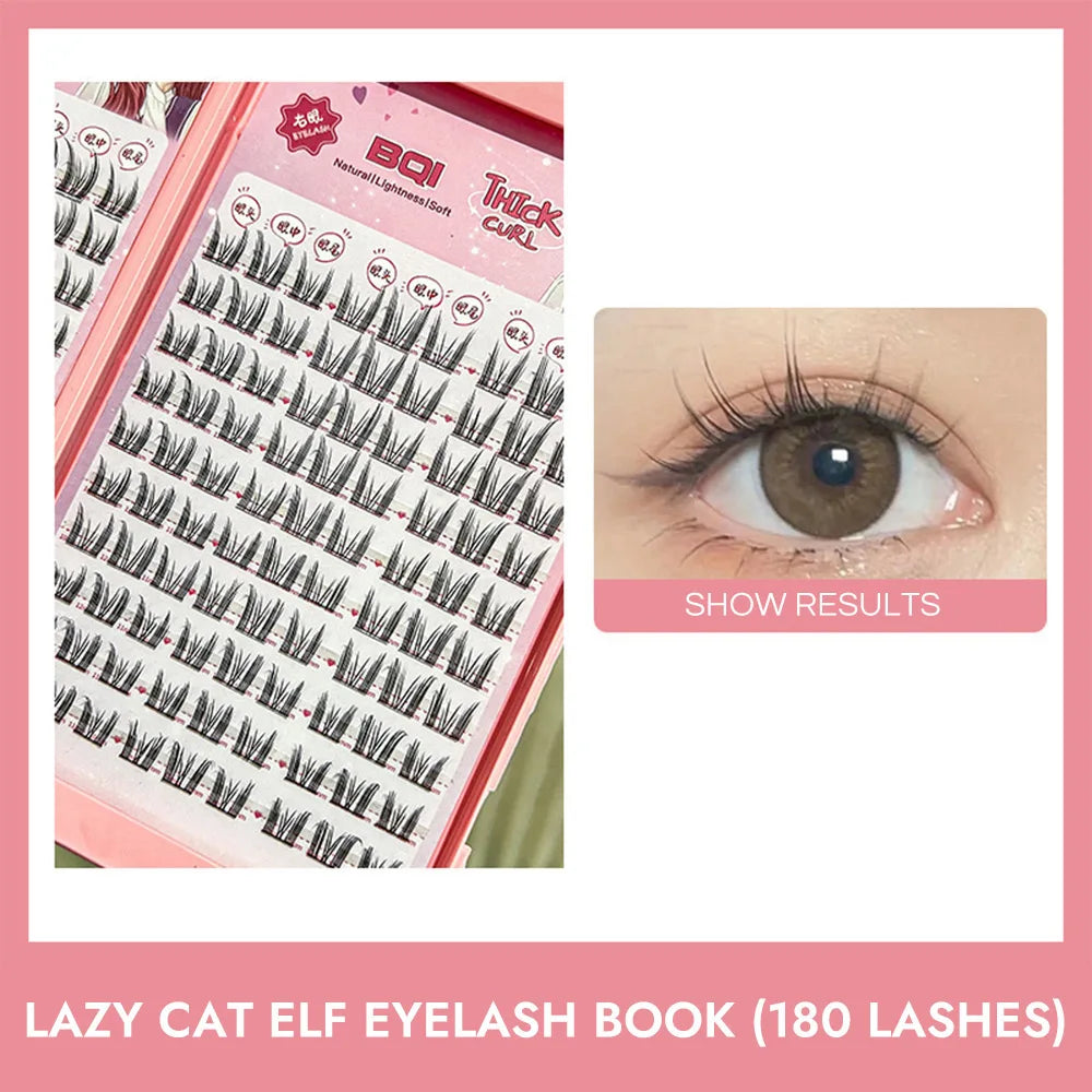 BQI Lazy Cat Elf Eyelashes Book 180pcs Natural Eye Enlargement - Smarsty