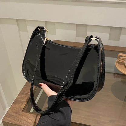 Vintage Patent Leather Shoulder Bag For Women Designer - Smarsty