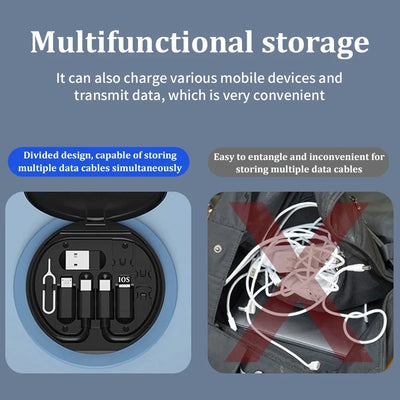 Multi USB Type C to C 60W Charging Adapter Cable Kit USB C to Lighting Conversion Set USB A & Type C to Micro/Type C/Lighting - Smarsty