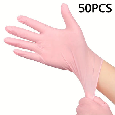 100/50/20PCS Light Pink Disposable Nitrile Gloves Waterproof Anti-static Durable Light Pink Gloves For Kitchen Cooking Tools - Smarsty