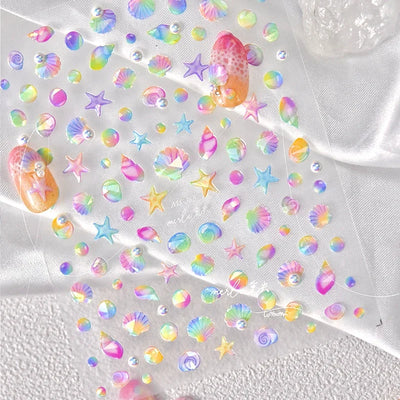 Colorful Seashell Nail Art Stickers for Dreamy Designs - Smarsty