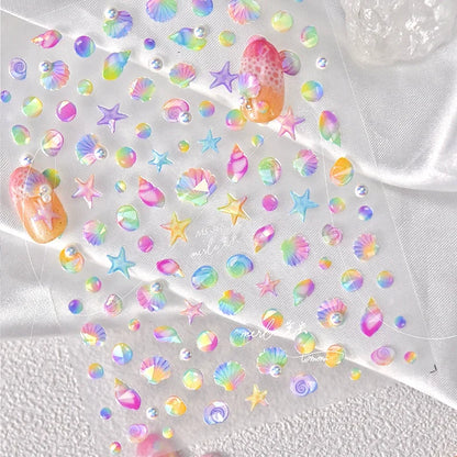 Colorful Seashell Nail Art Stickers for Dreamy Designs - Smarsty