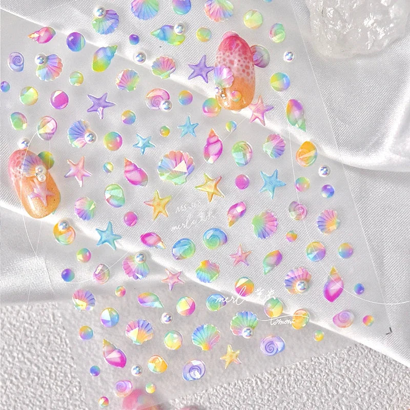 Colorful Seashell Nail Art Stickers for Dreamy Designs - Smarsty
