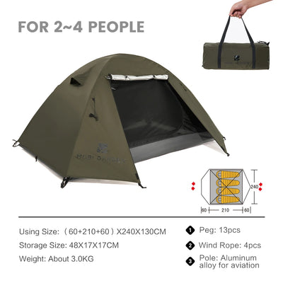 MOBI GARDEN Camping Backpacking Tent Waterproof Rainproof Hiking Silver Coated Sun Protection Easy Set Up by Smarsty