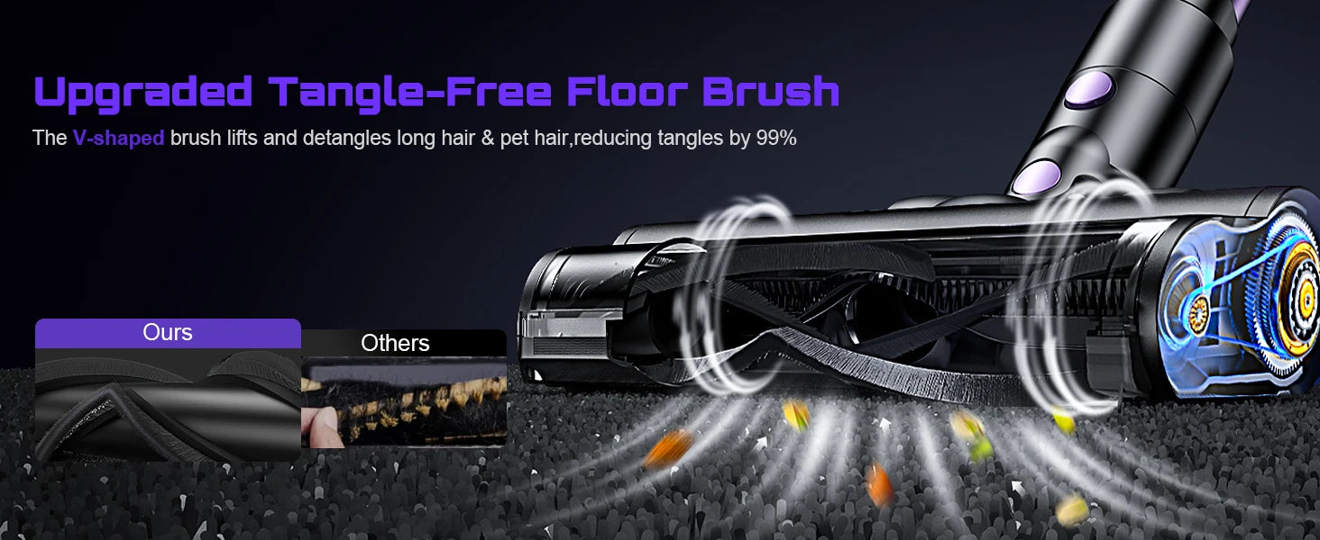 Cordless Vacuum Cleaner, 55Kpa/500W/45min 10 in 1 Powerful Stick Lightweight Vacuum Cleaner for Home Pet Hair/Hard Floor/Carpet - Smarsty