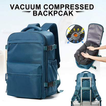 Fashion College Backpack Men Vacuum Compression Backpack, Women Men 15.6in Laptop Backpack Expand Hiking Vacuum Travel Backpack - Smarsty