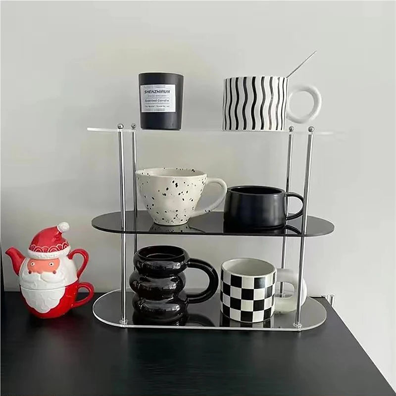 Ins Style Acrylic Multi-layer Storage Rack Decorative Shelves Desk Organizer Makeup Jewelry Home Organization Garden