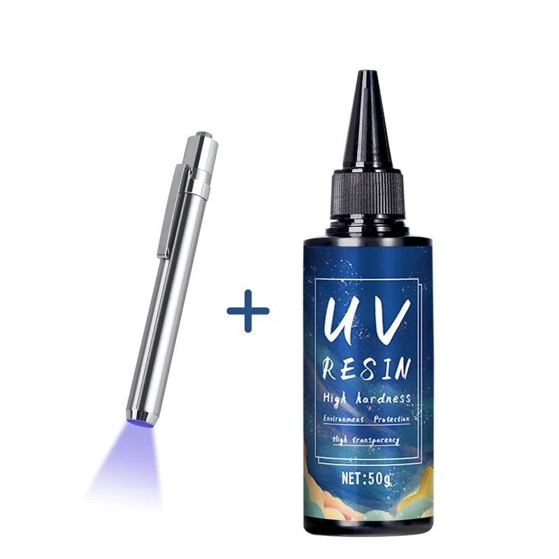 UV Resin Glue for DIY Jewelry, Epoxy Resin and UV Lamp High Transparency Fast Drying High Hardness, 20g, 50g, 100g, 250g, 1000g - Smarsty