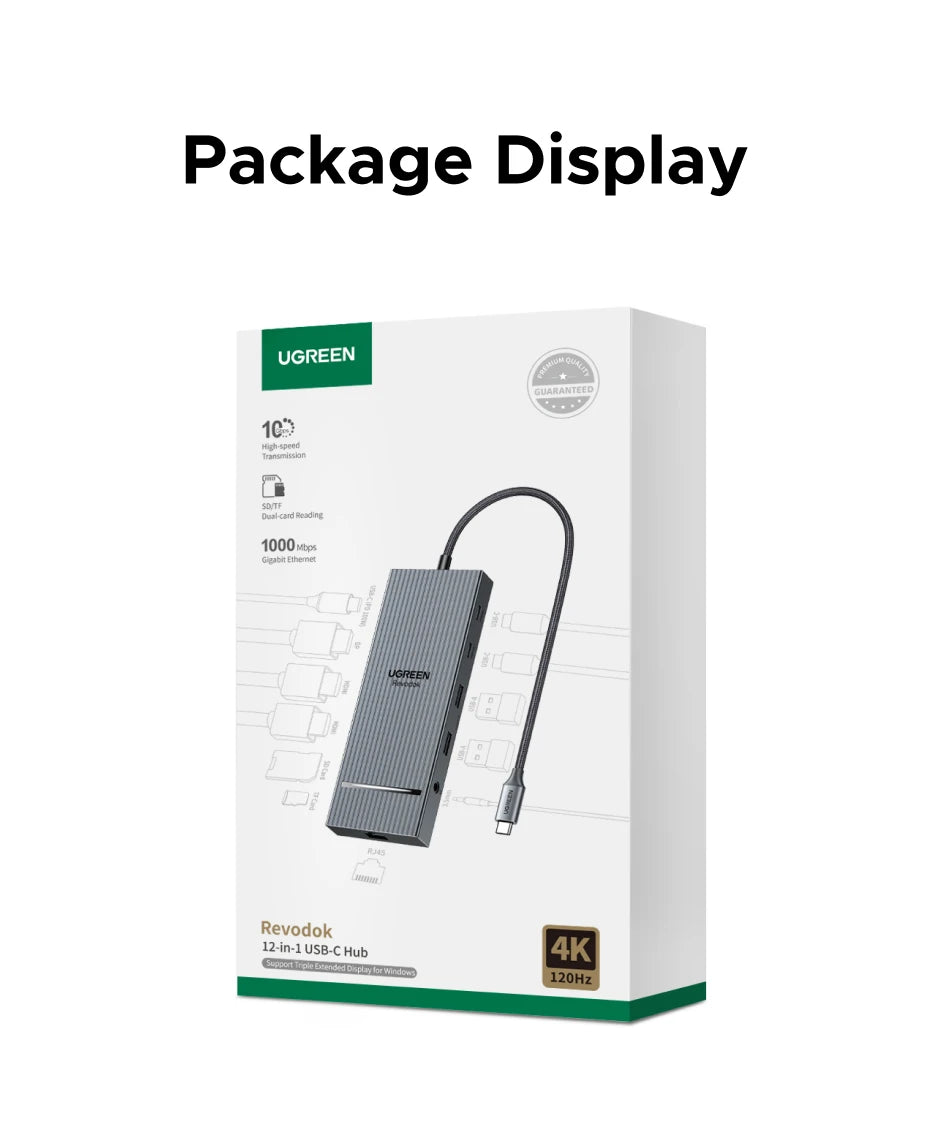 TwelveInOne USB C Hub Dual HDMI 4K120Hz Docking Station Pro