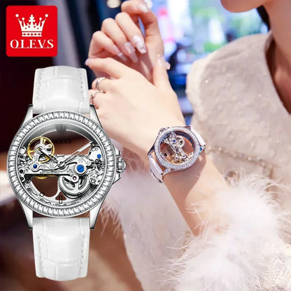OLEVS Luxury Women's Automatic Mechanical Watch with Diamonds - Smarsty