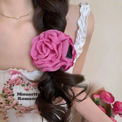 16 Color Rose Flower Hair Claw Clips Medium Secure Grip - Smarsty
