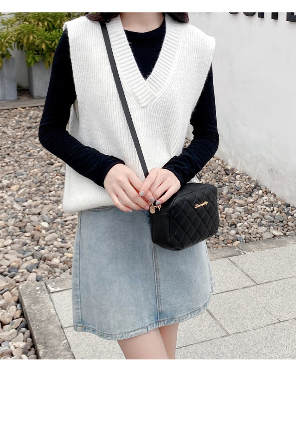2024 Tassel Small Messenger Bag For Women Trend Lingge Embroidery Camera Female Shoulder Bag Fashion Chain Ladies Crossbody Bags - Smarsty