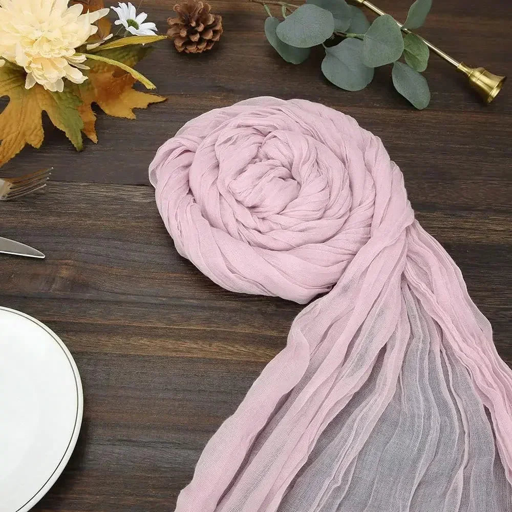Pink Cheesecloth Table Runner for Romantic Weddings - Smarsty
