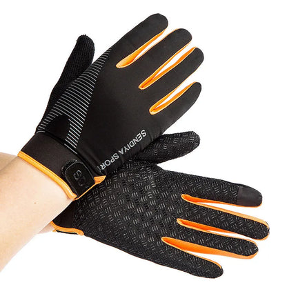 Men Full Finger Cycling Gloves Touch Screen Outdoor Sports - Smarsty