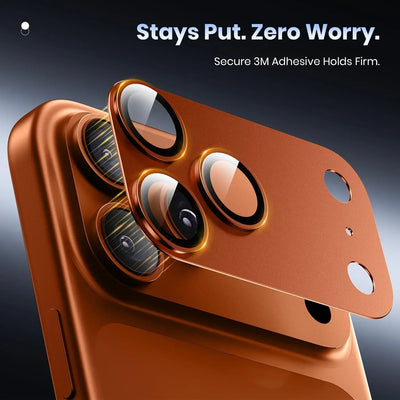 for iPhone 17 Pro Max 17Air Camera Lens Protector Strong Adsorption Metal 9H+ Tempered Glass Camera Screen Full Protective Cover - Smarsty