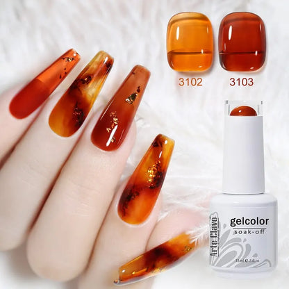 Summer Colorful Jelly Gel Nail Polish Set for Nail Art - Smarsty