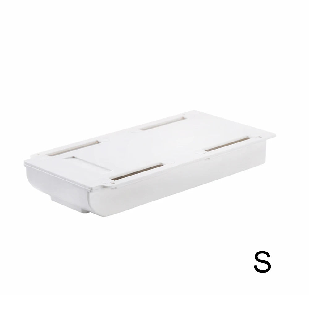 Storage Rack Self Stick Pencil Tray Desk Table Storage Drawer Organizer Box Under Desk Stand Self-Adhesive Under-Drawer Storage