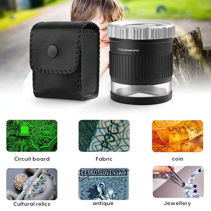30X Pocket Magnifier with LED Light for Jewelry - Smarsty