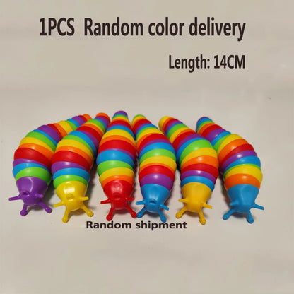 3D Slug Fidget Toy Colorful Slug Snail Toy Articulated Flexible All Ages Relief Anti-Anxiety Sensory Toys for Children by Smarsty