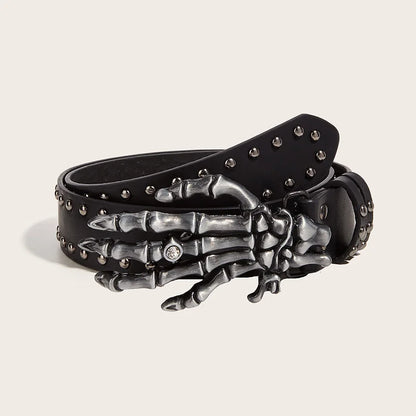 Luxury Punk Goth Rivet Unisex Designer Belt Black - Smarsty