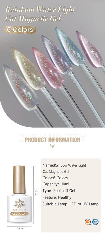 Born Pretty Rainbow Purple Magnetic Gel Nail Polish 10ml - Smarsty