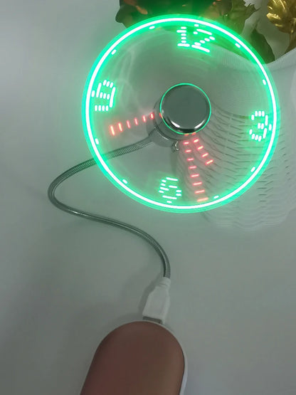 Clock Fans Time Temperature Display Small Night Light DC 5V Portable Gadgets Flexible Gooseneck LED Clock for Laptop PC Notebook