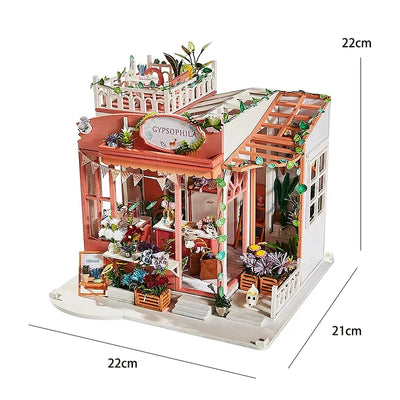 Wooden Miniature Doll House 3D Puzzle Assembly Building Model Kit Small Room Toys Home With Furniture Lighting Wooden Craft Gift by Smarsty
